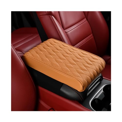 Bittwee Car Center Console Cover, Leather Waterproof Auto Arm Rest Box Cover, Memory Foam Armrest Cushion Protection Pad, Hand Rest Pillow with Height Increase, Universal Car Accessory - color: Yellow