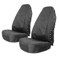 TIROL Waterproof Front Seat Covers High Back Seat Cover Bucket Seat Covers with Multi-Pockets for Semi Truck Cars Van SUV Pickup (2PCS) - color: Black - 2 Pack