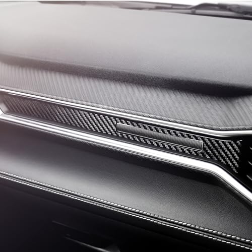 BETTERHUMZ Co-Pilot Dashboard Panel Trim Strip Compatible with Ford Mustang 2024 2025 for Alcantara Carbon Leather Passenger Side Decoration Car Interior Accessories (Carbon Leather) - color: Carbon Leather