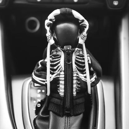 Salior Car Gear Shift Cover for Skull Style,Funny Gear Shift Hoodie Car Interior Accessories with Zip,Cool Car Accessories Interior Shift Knob Hoodie Fit Most Auto Trucks
