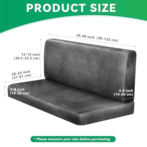 Leather Like RV Dinette Cushion Covers, RV Booth Seat Cover Stretchable Camper Cushion Couch Covers Washable Slipcovers for RV Camper Car Bench (2 Backrest Covers & 2 Bench Covers, Light Gray) - color: 02light Grey, size: 2 Bench Cover &2 Backrest Cover