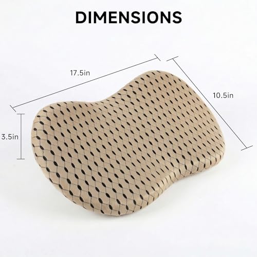 Livtribe Car Seat Cushion - Memory Foam Seat Pad for Sciatica & Lower Back Pain Relief - Driving Cushion with Breathable Mesh Cover - Road Trip Essentials for Drivers (3D Beige) - color: K-beige