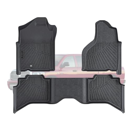 TPE Floor Mats for 2002-2008 Ram 1500 Crew Cab (Quad Cab) | for 2003-2009 Ram 2500/3500 Crew Cab All Weather Car Floor Liners Fit 2002-2008 Dodge 1500 Accessories Black - size: 2002-08|For Dodge1500|1st