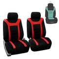 FH Group Car Seat Covers Sports Seat Covers Front Seats Only, Airbag Compatible Red Black Automotive Seat Cover Combo Small Car Seat Cover Design Universal Fit Interior Accessories Cars Trucks SUVs - color: Red