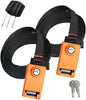 2 Pack Lockable Tie Down Strap, with 3 Stainless Steel Cables, for Lashing Locking Kayak, Bike, Surfboard, 10 Feet Each - color: Orange