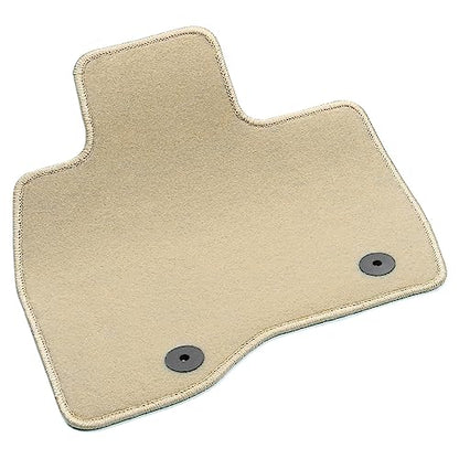 IKON MOTORSPORTS, Floor Mats Compatible with 2015-2019 Ford Explorer, Beige Nylon Front & Rear Row Liners Carpet 4PCS Full Set, 2016 2017 2018