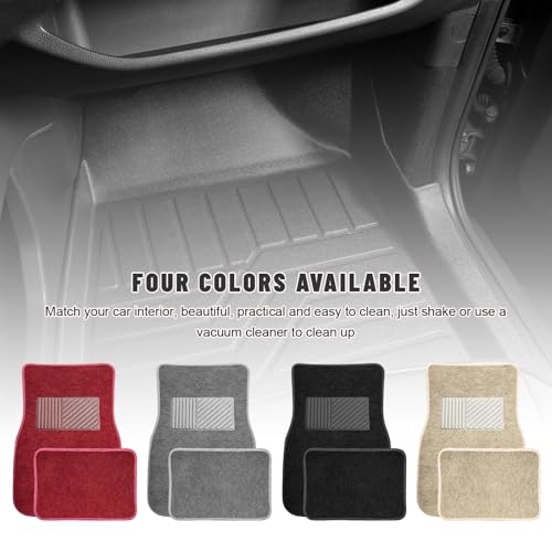 Sun Walker 4 PCS Car Floor Mats, Waterproof Anti-Slip Front & Rear Car Carpets with Driver Heel Pad, All Weather Floor Protective Pads Universal for SUVs Trucks Sedans Vans (Black) - color: Black