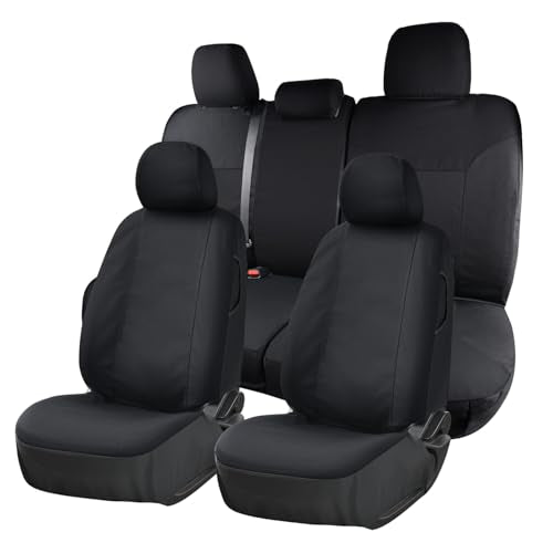 Coverado Seat Covers Custom Fit for Tacoma Double Cab/Crew Cab SR/SR5/TRD Sport/TRD Off-Road/Limited Seat Cushion Protectors 2005-2015 Canvas (Full Set, Black) - color: Canvas/Black, size: 2016-2023/Full Set
