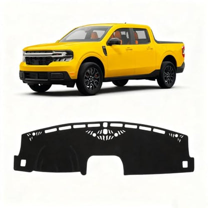 KUST Black Dash Cover for Ford Maverick 2022-2024 2025 2026 (Hybrid)(XL, XLT, Lariat) Polyester Dashboard Cover Non-Slip Center Interior Accessories for Maverick Sunshade No Glare - size: 56.69''×16.93''(Ford Maverick 22-present）