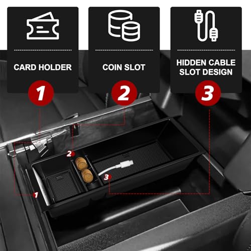 VaultsOnWheels Center Console Organizer Compatible with 2015-2025 2026 Ford F150 F-150 Accessories Armrest Middle Console Divider Storage Box Divider Insert Organizer(Bucket Seats ONLY)