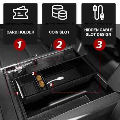 VaultsOnWheels Center Console Organizer Compatible with 2015-2025 2026 Ford F150 F-150 Accessories Armrest Middle Console Divider Storage Box Divider Insert Organizer(Bucket Seats ONLY)