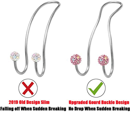 Bling Purse Hook for Car Headrest, Upgraded Cute Car Seat Hooks for Bag Handbag, Durable Stainless Auto Purse Hanger Holder 2 Pack, Pink - color: Pink