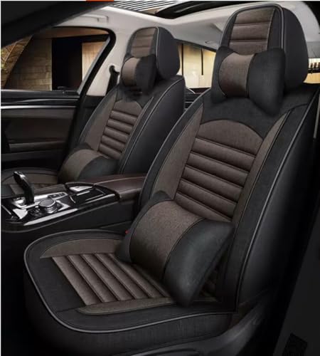 Custom Car Seat Covers for Mercedes Benz A B C CLA CLS CLK GLE GLS GLA GLK GL ML G S GLC SL CL SLC R SLK etc...Easy to Install car Cover (Black Gray （Linen）) - color: Black Gray （linen）