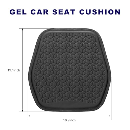 Gel Car Seat Cushion, Non-Slip Breathable Automotive Front Seat Bottom Cushion Pad, Comfortable & Cooling Seats Cover Interior Mat for Sedans SUVs Trucks, Car Accessories (Black)