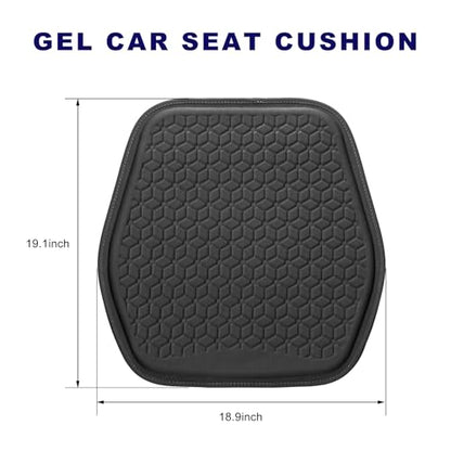 Gel Car Seat Cushion, Non-Slip Breathable Automotive Front Seat Bottom Cushion Pad, Comfortable & Cooling Seats Cover Interior Mat for Sedans SUVs Trucks, Car Accessories (Black)