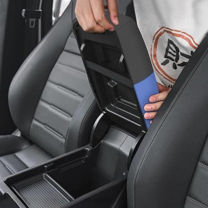 AOMSAZTO Console Covers for 2014-2020 Nissan Rogue Armrest Covers for Nissan Rogue Black with Blue Leather - color: Rogue Black with Blue