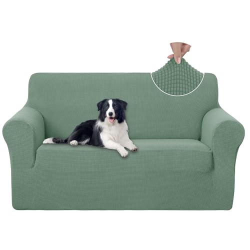 U-NICE HOME Loveseat Cover Stretch Couch Cover Sofa Cover Sofa Slipcover Furniture Protector for 2 Cushion Couch Sofa Pet Friendly(Loveseat, Cyan) - color: Cyan, size: Loveseat