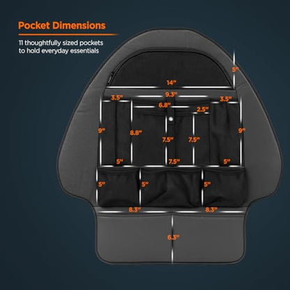 Back Seat organizer for Tesla Model 3 / Model Y (Premium Vegan Leather) Custom fit Car Seat Back Protector with Storage Pockets (Black) - size: 1 Pack