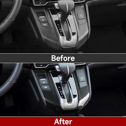 Gas Gear Shift Panel Decals for Honda CRV 2017 2018 2019 2020 2021 2022 Accessories CR-V ABS Carbon Fiber Interior Stickers - color: Gas Gear Shift Panel