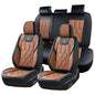 Huidasource Seat Covers Full Set, Universal Fit for Most Cars SUV Trucks, Full Coverage Leather Seat Cover, Airbag, Cupholder Compatible, Seat Function Retain, Easy Install with Velcro, Black & Brown - color: FS: Black&Brown, size: Full Set