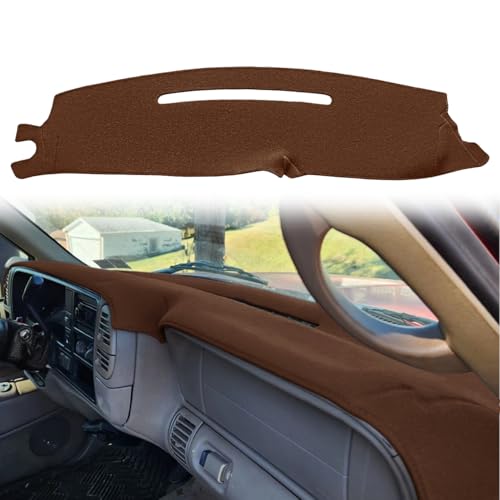 Dash Cover Mat Custom Fit for 1997-2000 Chevy Chevrolet Silverado/GMC C1500 C2500 C3500 K1500 K2500 K3500, 1997-99 GMC Yukon/Chevy Tahoe Suburban, Dashboard Pad Carpet Protector(97-98, Brown) Y57 - color: 97-98 Brown