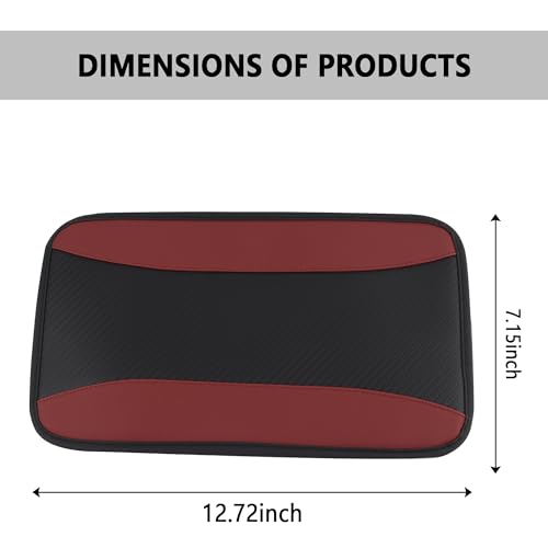 IHOTDER Stylish Car Center Console Cover,PU Leather Car Armrest Cover Prevent Scratches on Center Console,Universal Car Armrest Cushion Car Accessories Interior for Car SUV Truck (Burgundy) - color: Burgundy