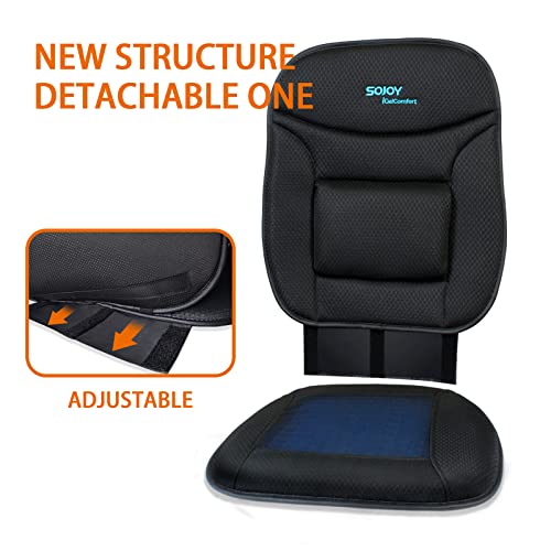 Truck Seat Cushion – Gel Memory Foam Seat Pad with Lumbar & Back Support, for Office Chair, Car & Semi-Truck, Pain Relief & All-Day Comfort