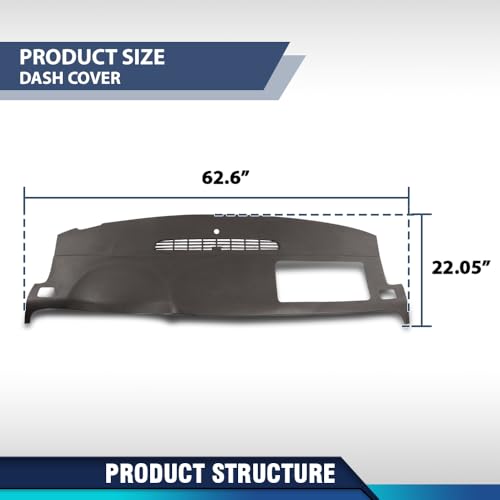 PIT66 TPE Dash Cover Dashboard Bezel Compatible with Chevy Tahoe Suburban Avalanche Silverado/GMC Yukon XL Sierra 2007 2008 2009 2010 2011 2012 2013 2014, Fit Models Without Dash Speaker & Amp Brown - size: 2007-2014 Silverado/Sierra (Brown)