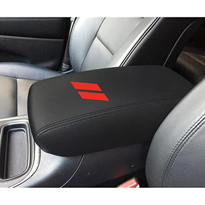 Car Center Console Armrest Cover for Dodge Durango 2011 2012 2013 2014 2015 2016 2017 2018 2019 2020 Leather Anti-Scratch Central Box Lid Protector Cushion Interior Accessories-Black Stitches