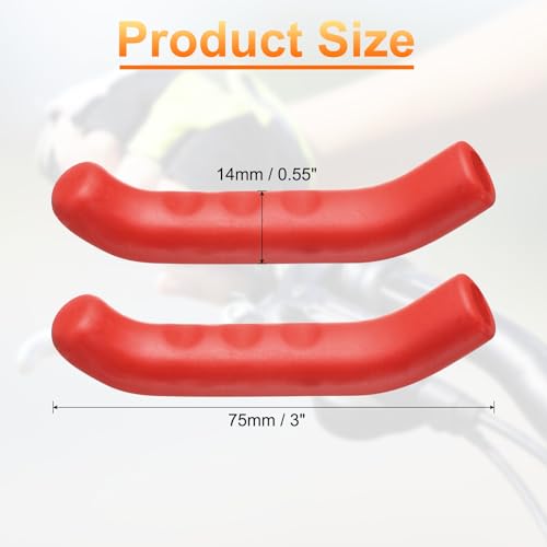 HARFINGTON 1 Pair Bike Brake Lever Cover Silicone Brake Lever Grip Protector Anti-Slip Brake Handle Protection Covers Sleeve for Mountain Road Bike Cycling, Red - color: Red