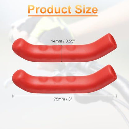 HARFINGTON 1 Pair Bike Brake Lever Cover Silicone Brake Lever Grip Protector Anti-Slip Brake Handle Protection Covers Sleeve for Mountain Road Bike Cycling, Red - color: Red