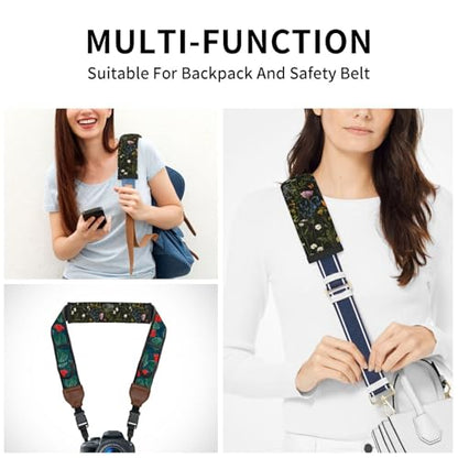 Floral Steering Wheel Cover Elastic Non-Slip Car Steering Wheel Covers with Seat Belt Shoulder Pad for Women Men - color: Floral