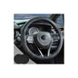 Steering Wheel Cover Black, Carbon Fiber Car Steering Wheel Covers with Coasters Universal 14.5-15 inch Leather Microfiber Breathable Anti-Slip Steering Wheel Accessories Set - color: black02, size: Medium