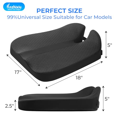 Elevated Car Seat Cushion for Improved View – Reduces Lower Back Pressure & Supports Spine – Ideal for Long Trips – Black Truck Seat Cushion