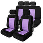 Universal Fit Diamond Stitched Flat Cloth Car Seat Covers Full Set - Purple - color: Purple