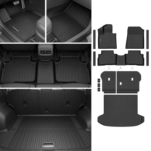 Floor Mats for 2023-2026 Kia Sportage Hybrid Upgrade Trunk Mat with Backrest Mat All Weather TPE Floor Liners Fit for Sportage 2026 Anti-Slip Full Set Car Accessories(Not Fit PHEV) - size: for 2023-2026 Kia Sportage Hybrid All Mats