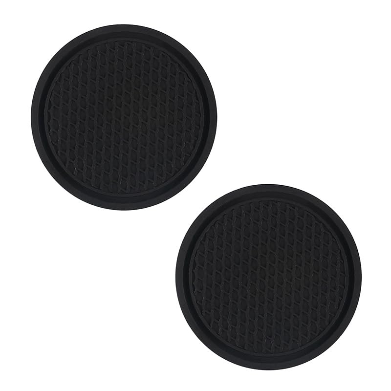 Cup Holder Inserts for Car, Car Coasters for Cup Holders, Silicone Anti-Slip Car Cup Coasters, Universal Auto Accessories for Your Car, Cute Car Decorations for Women, Easy Clean Set（Black） - color: Black