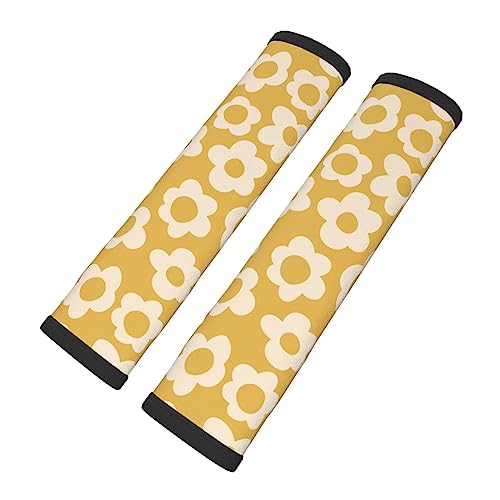 Stylish Vintage Groovy Flowers Seat Belt Covers Soft Comfortable Shoulder Strap Pads for Adults Universal Car Accessories - Pack of 2 - color: Vintage Groovy Flowers1
