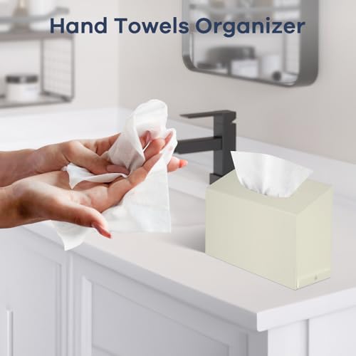 Acrylic Hand Towel Box Cover Compatible with Kleenex Disposable Hand Towels Wall-Mounted Paper Towel Dispenser Suitable for Tabletop, Bathroom, Car, and Office Use Valentine's Day Gifts (Beige) - color: Beige