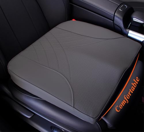 kingphenix Premium Car Seat Cushion, Memory Foam Driver Seat Cushion to Improve Driving View- Coccyx & Lower Back Pain Relief - Seat Cushion for Car, Truck, Office Chair (Leather Dark Gray) - color: Leather Dark Gray