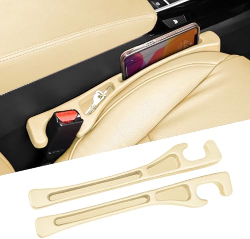 Car Seat Accessories, Car Seat Gap Filler, Car Organizers and Storage with Phone Holder, Car Interior Accessories Fit Sedan SUV Truck -2PCS Beige - color: Beige