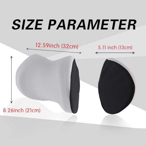 SPRFUFLY Cozy Car Headrest Pillow, Car Pillow for Driving with Adjustable Strap, Breathable Removable Cover & Ergonomic Design - Softness Travel Car Neck Pillow(Moonlight Silver, 1PC) - color: Silver