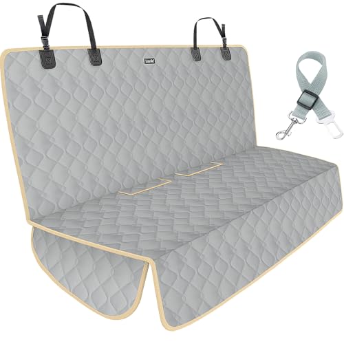 Lassie Truck Back Seat Cover for Dogs with Safety Belt, Truck Bench Seat Cover Compatible with Ford F-Series, F150 /Chevrolet Silverado 1500, Colorado/Ram 1500 Pick Up/GMC Sierra/Toyota Tundra and etc - color: Gray, size: X-Large(60"W x 50"L)