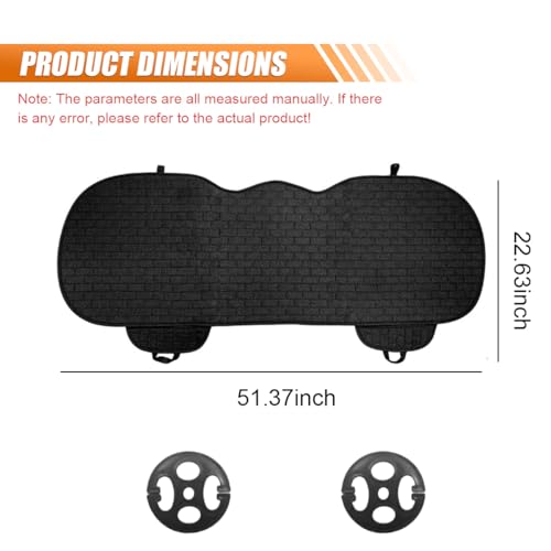 Car Rear Seat Cover, Breathable Linen Automotive Seats Cushion, Anti-Slip Vehicle Seat Pad with Storage Pocket, Universal Auto Seats Protection Mat (Black) - color: Black