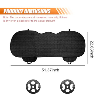 Car Rear Seat Cover, Breathable Linen Automotive Seats Cushion, Anti-Slip Vehicle Seat Pad with Storage Pocket, Universal Auto Seats Protection Mat (Black) - color: Black