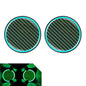 2 PCS Car Cup Coasters, Non-Slip Heat Insulation Cup Holder Liner with Luminous Edge, Anti-Scratch Reusable Insert Coaster, Universal 2.83" Round Protective Mat for Cars (Carbon Fiber Black)