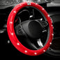 Bling Sparkly Crown Soft Leather Car Steering Wheel Cover for Women Girl,Bling Diamond Crystal Glitter Rhinestones Universal Fit 14.5in-15in Auto Wheel Protector for Suvs,Vans,Sedans,Cars (Crown-Red) - color: Crown-Red