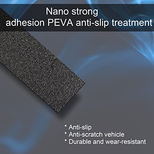 Ajxn Anti-Slip Car Door Entry Guard, 16.4FT DIY Adhesive Car Door Sill Protector, Car Paints Protector Sticker Cover Also Prevent from Scuffs, Scratches, or Damage, Textured Black (16ft x 7cm)