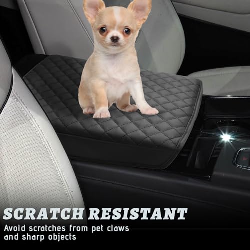 Compatible with Cadillac Armrest Center Console Cover Protector,Leather Anti-Scratch for Escalade 2021-2026,Armrest Cushion, Console Protector
