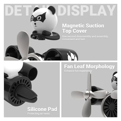 Car Air Freshener Pilot Twin Rotating Propeller, Cute Auto Fan Diffuser Air Outlet Car Vent Clip Fresheners, in-vehicle Fun Rotating Accessories Automotive Air Fresheners Decoration